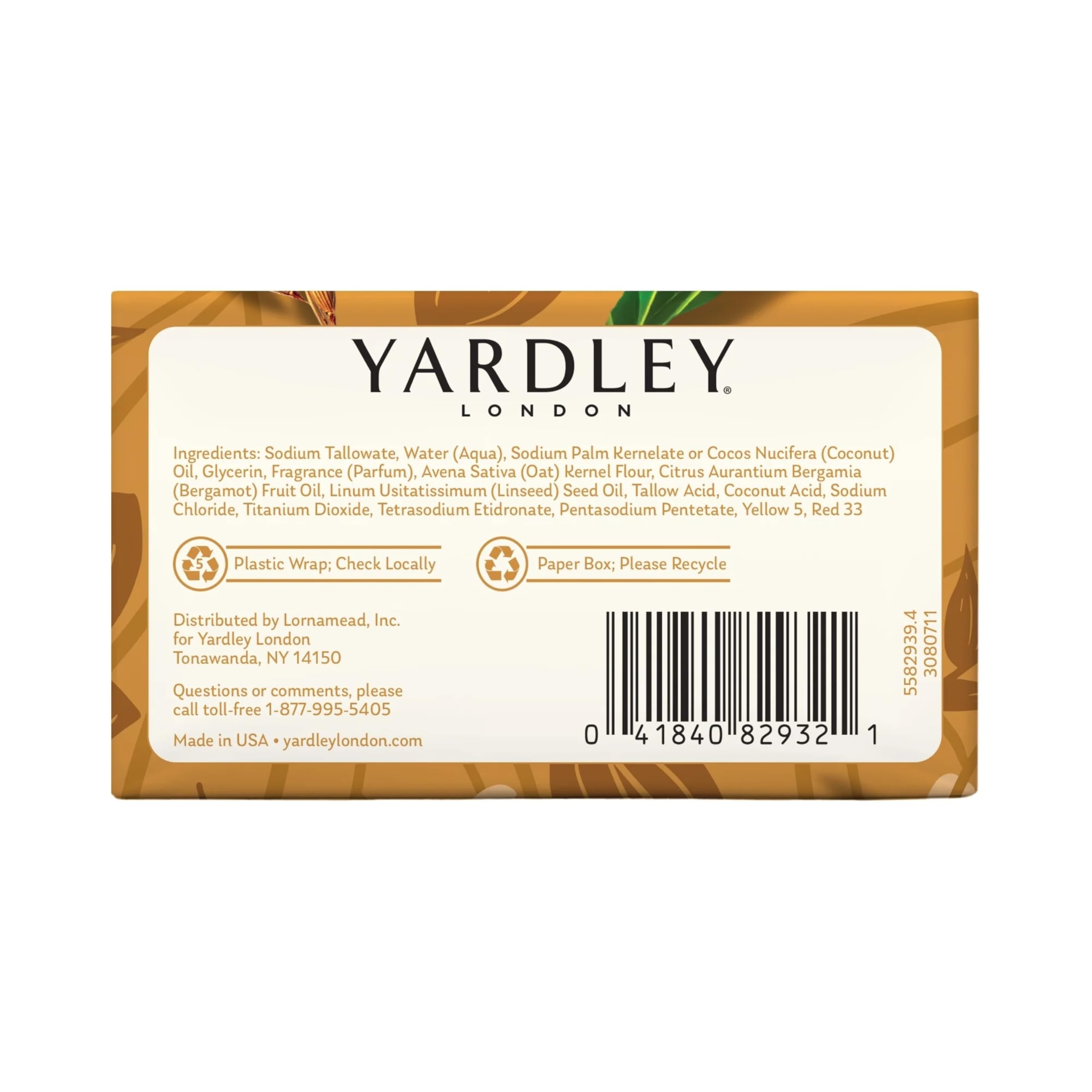 Not tested on animals badge with Yardley naturally moisturizing bar.