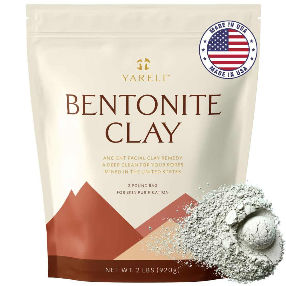 YARELI Bentonite Clay Powder face mask jar for deep cleansing and balanced skin