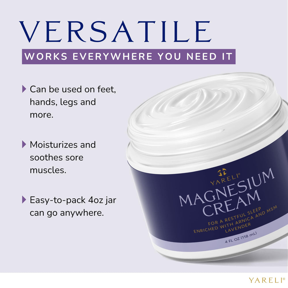 Applying YARELI magnesium cream during a gentle massage demonstrates easy use