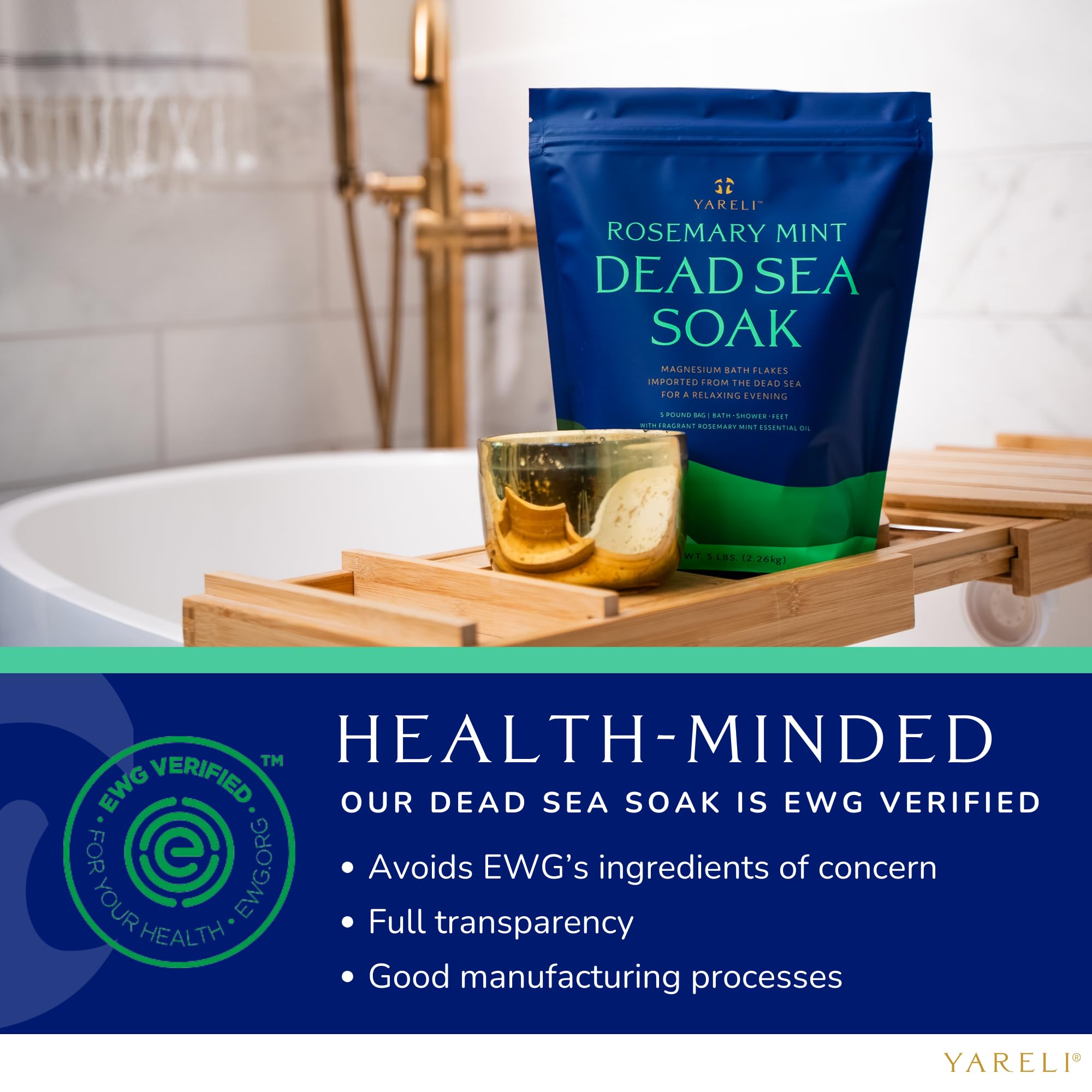 Yareli rosemary peppermint oil drops infusing an invigorating bath.