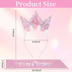 YARIEW Princess crown headband with delicate pearls for a graceful birthday accessory.