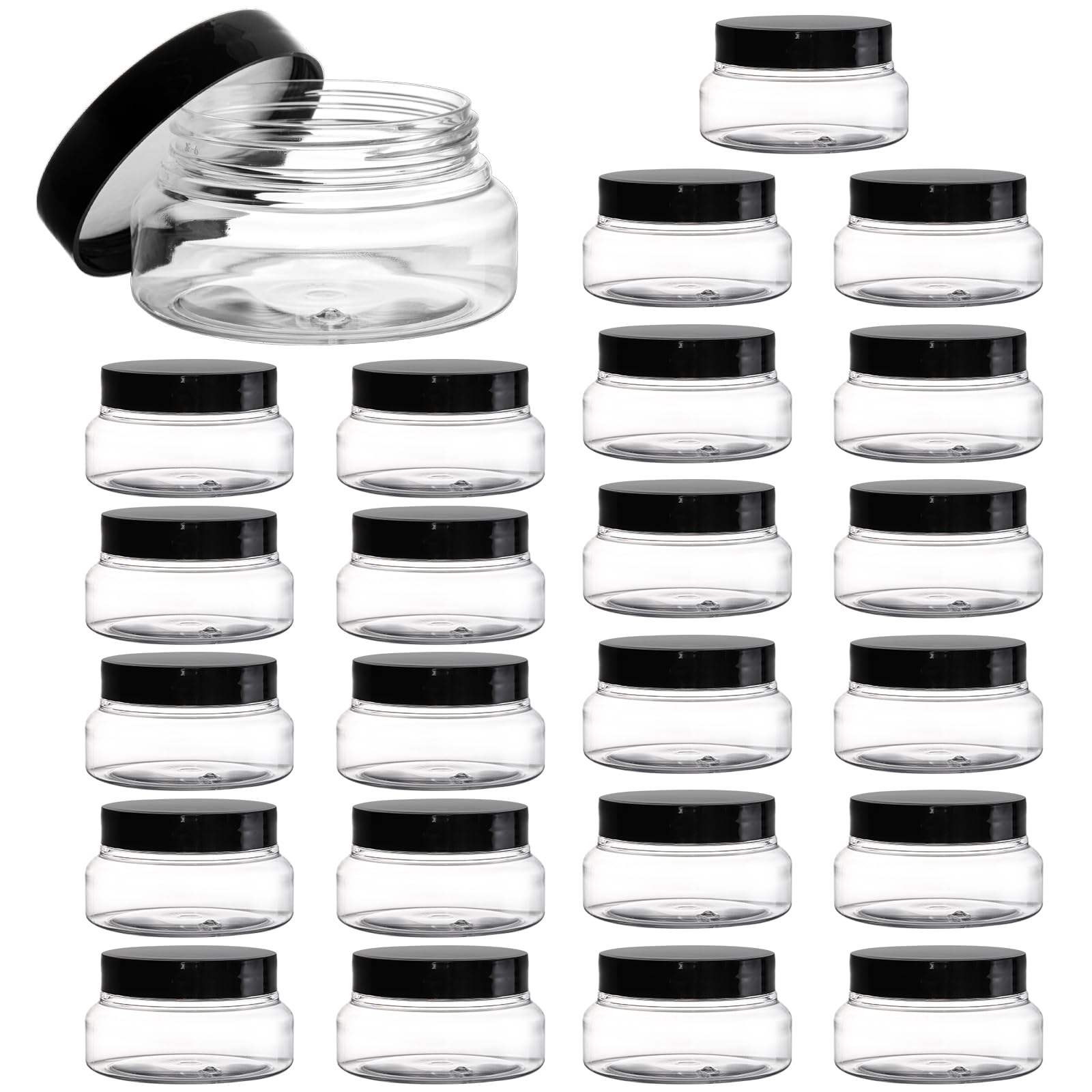 Yarlung 5oz clear jar with lids, ideal for samples and cosmetics storage.