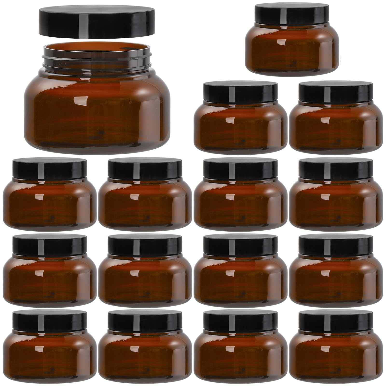 Yarlung amber 8oz jar with lid protects UV-sensitive formulas during travel.