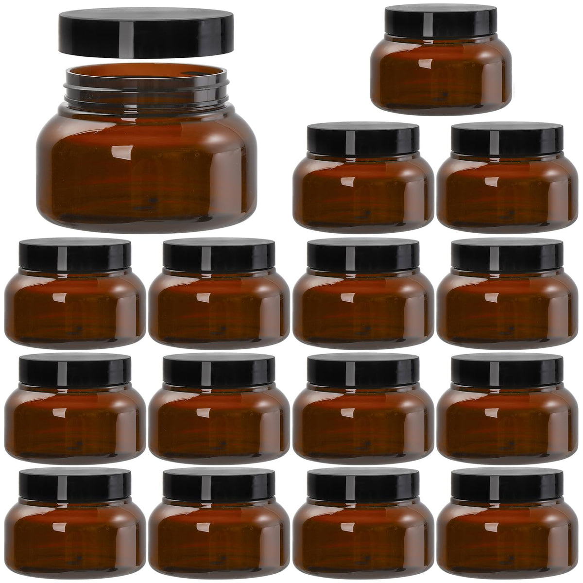 Yarlung amber 8oz jar with lid protects UV-sensitive formulas during travel.