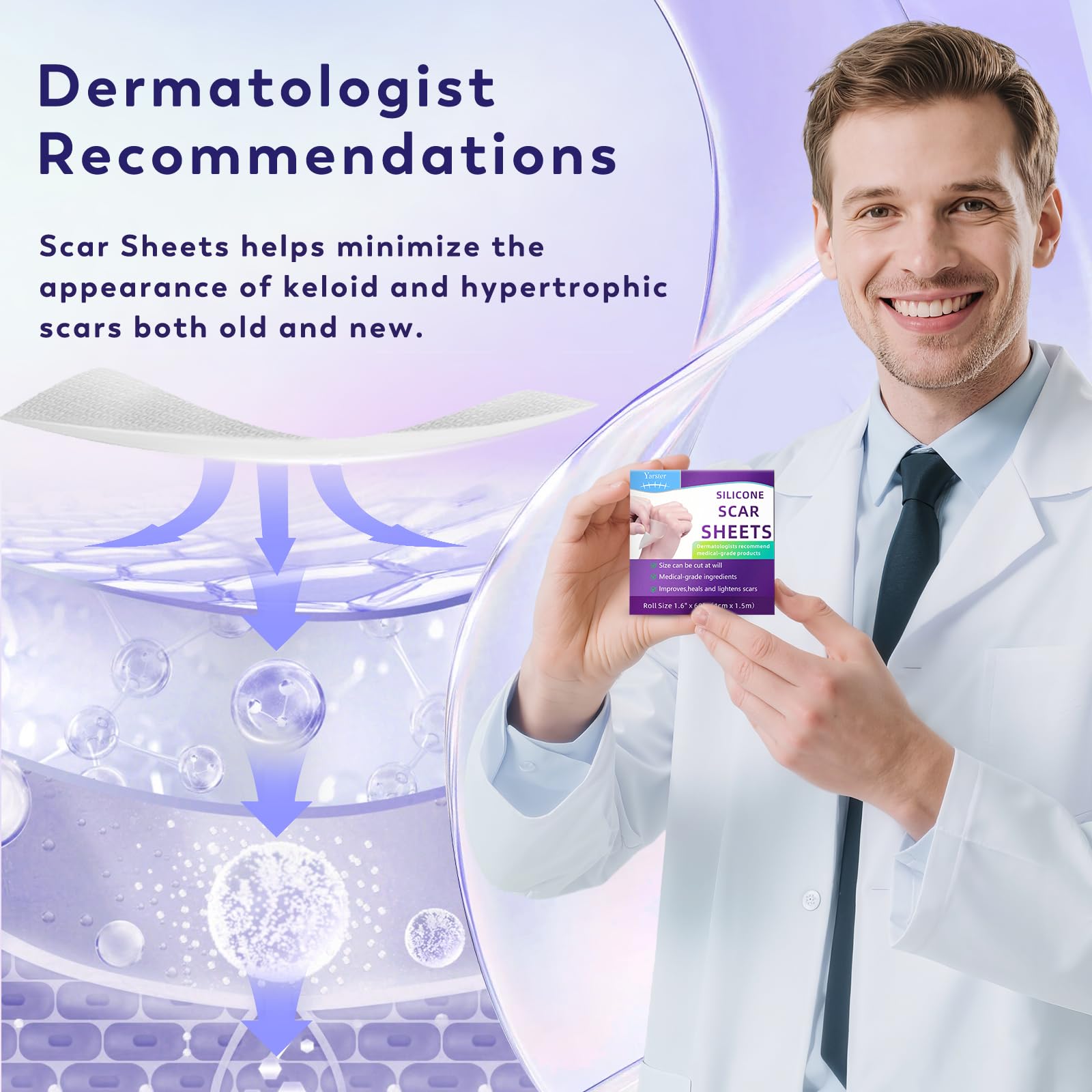 Yarster silicone scar sheets eco-friendly-reusable design reduces waste and cost over time.