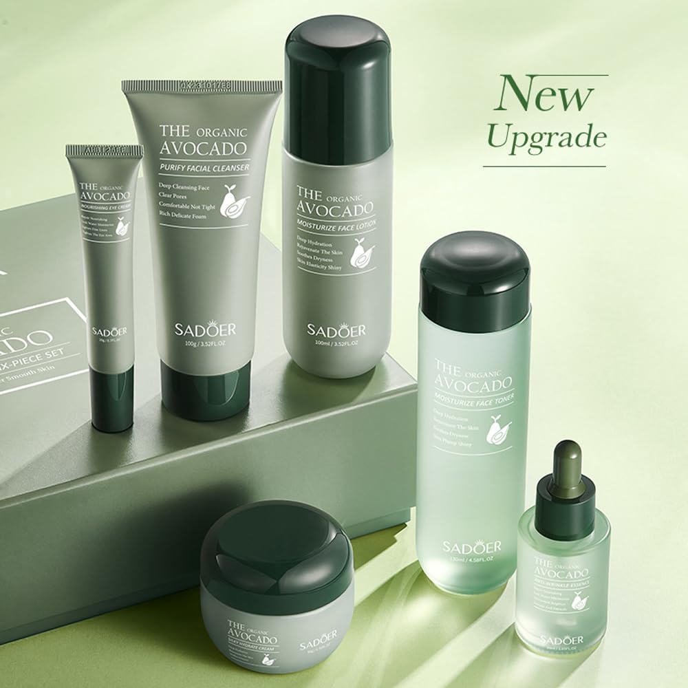 Yasovigi Avocado Skincare Kit gift box—elegant packaging ideal for gifting.