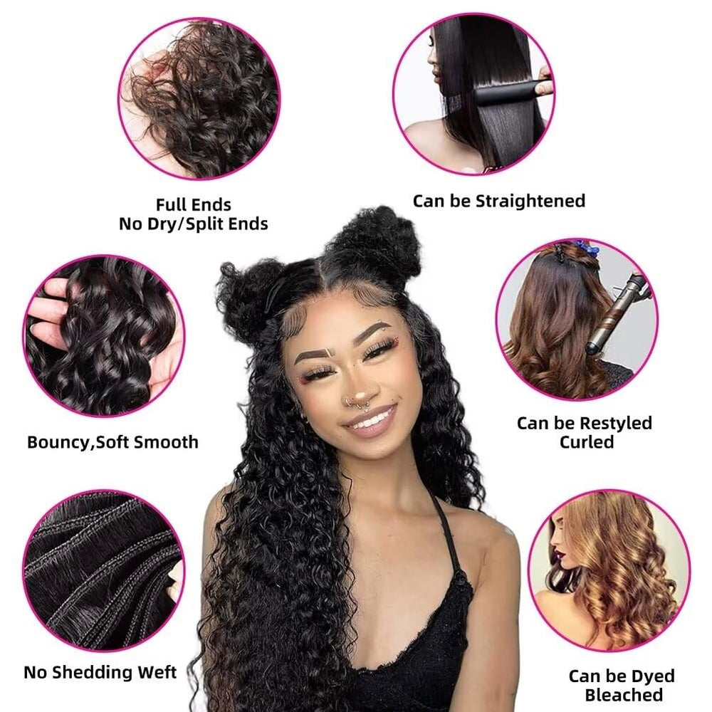 Yavida Brazilian virgin hair water wave weft reduces shedding and tangling