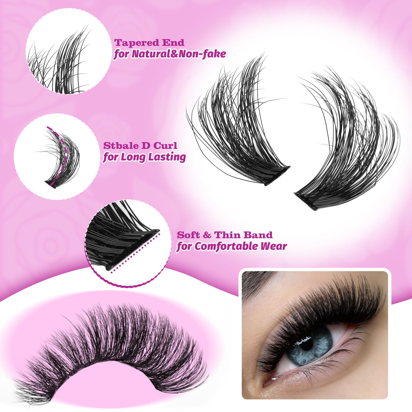 Yawamica 14-20mm fluffy lashes offer wispy drama for any occasion.