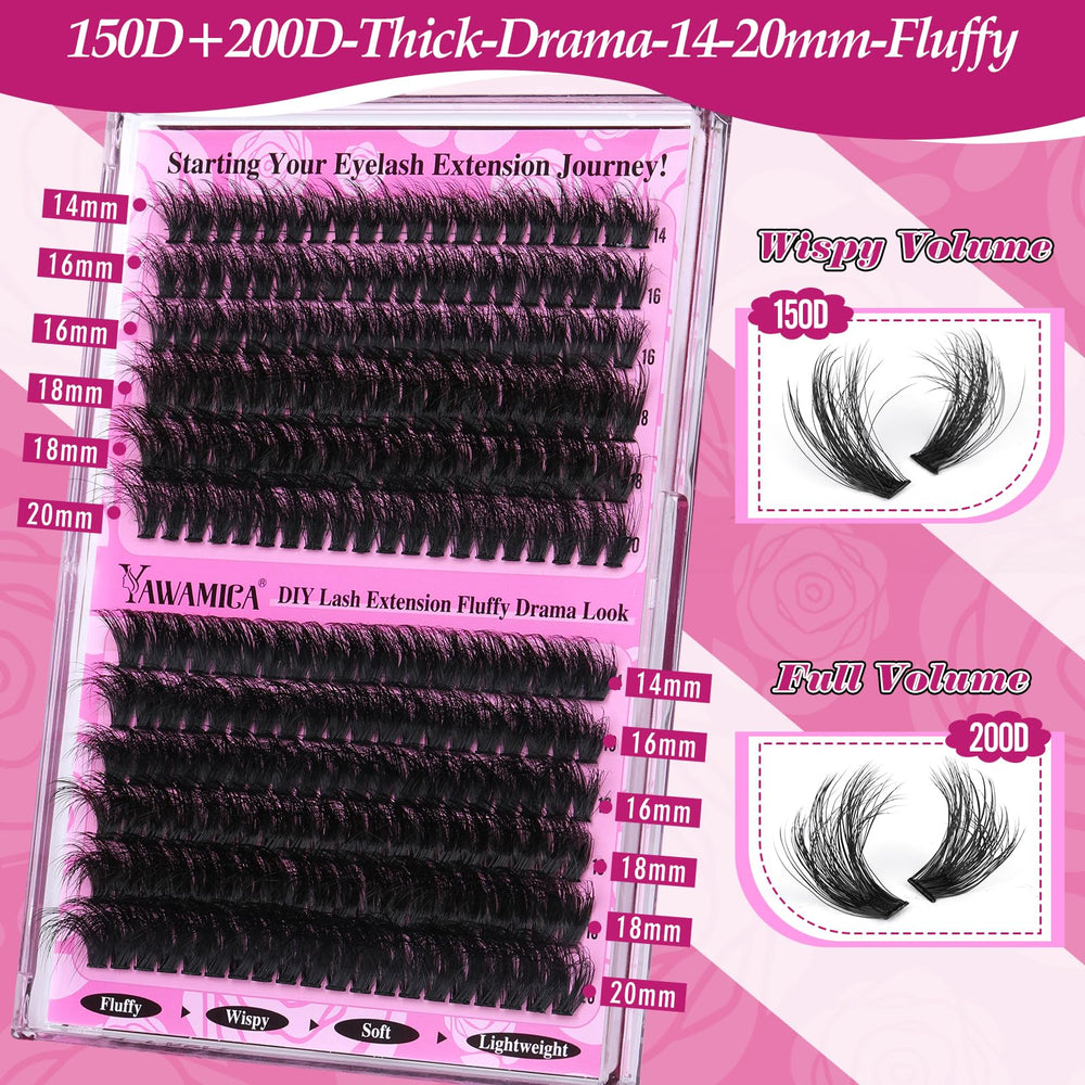 Yawamica 240 lash clusters and tools arranged for use