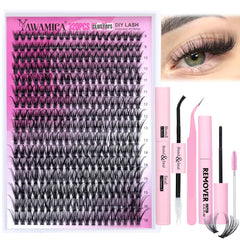 Yawamica 320pcs lash clusters for easy at-home lash extensions and customization.