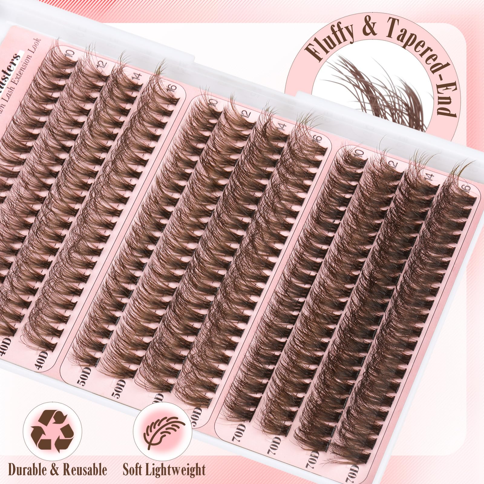 Yawamica Brown Clusters in-action during DIY lash application