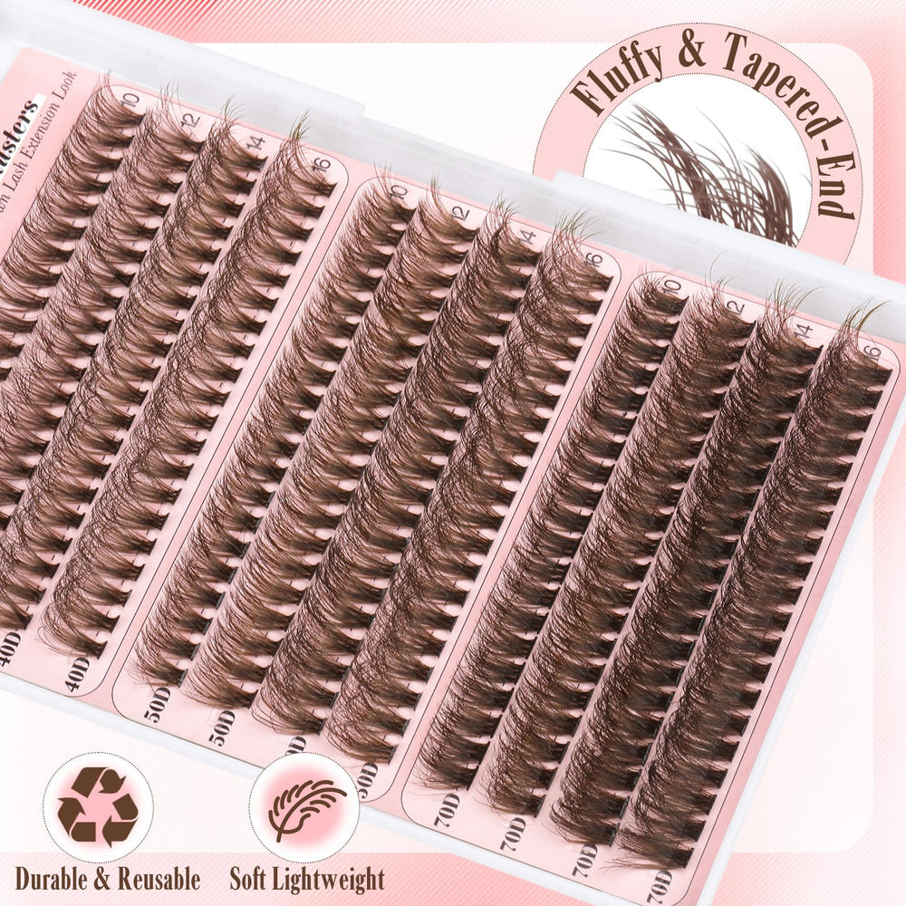 Yawamica Brown Clusters in-action during DIY lash application