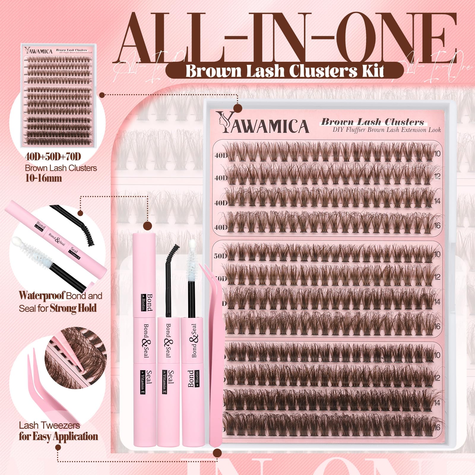 Yawamica Korean brown fiber lashes feel soft and lightweight