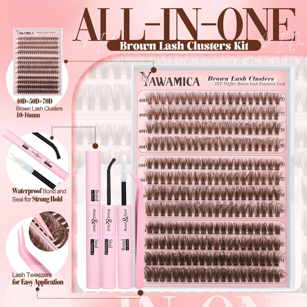 Yawamica Korean brown fiber lashes feel soft and lightweight
