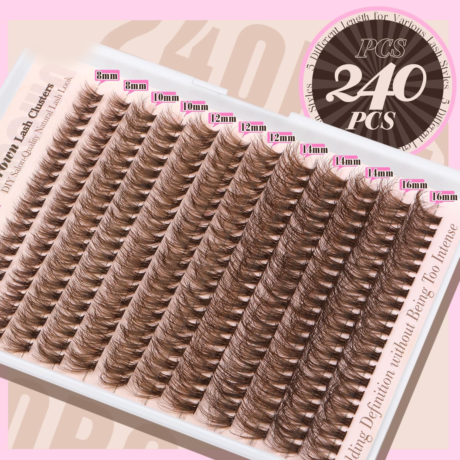 Yawamica Brown Lash Clusters Kit reusable fibers extend kit usage with care.