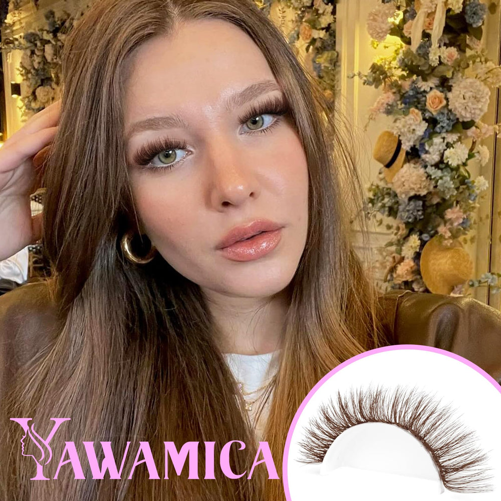 Yawamica Brown Lash Clusters Kit precision tweezers for easy placement.