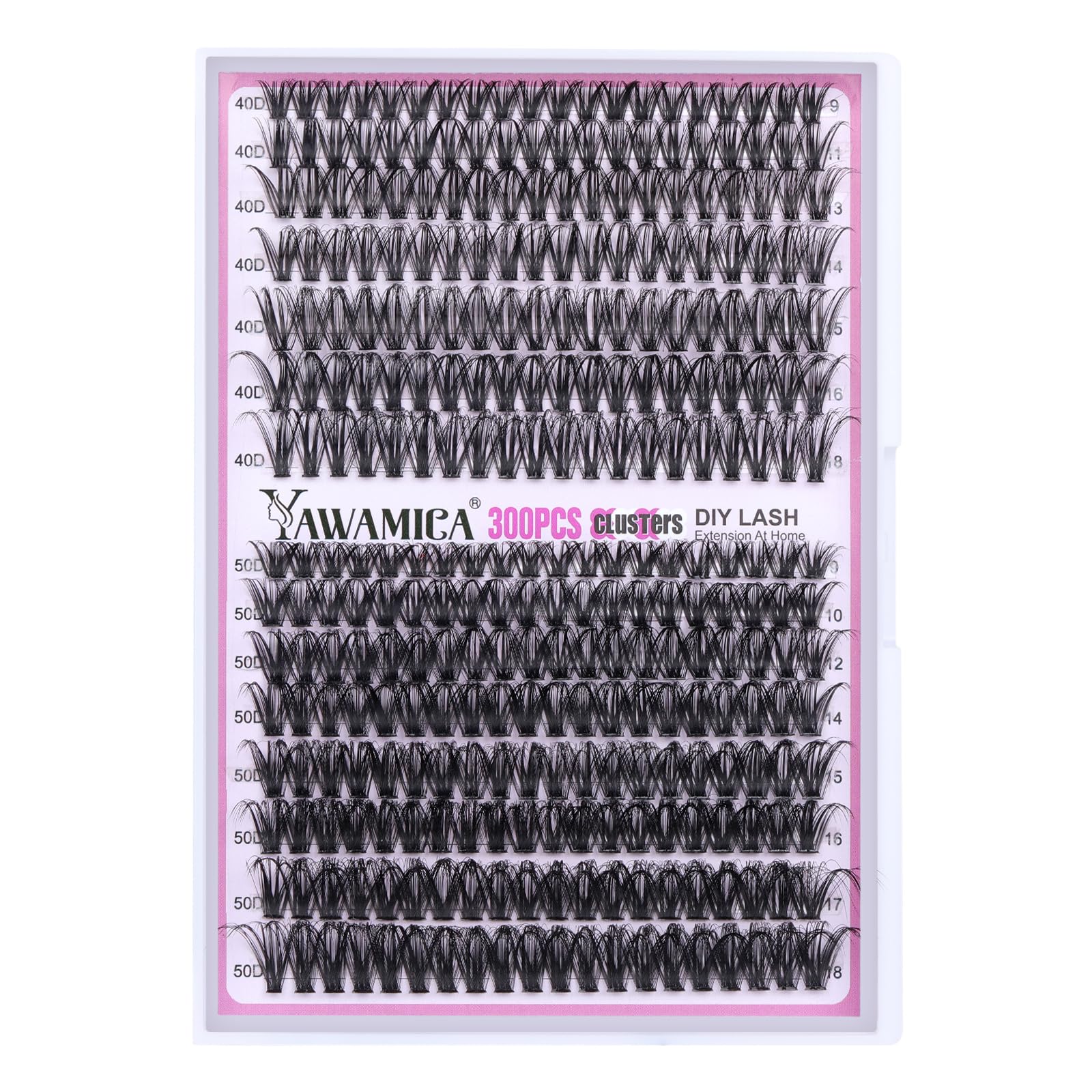 Yawamica DIY Lash Extension Kit 300pcs close-up for at-home lash DIY and salon-like results