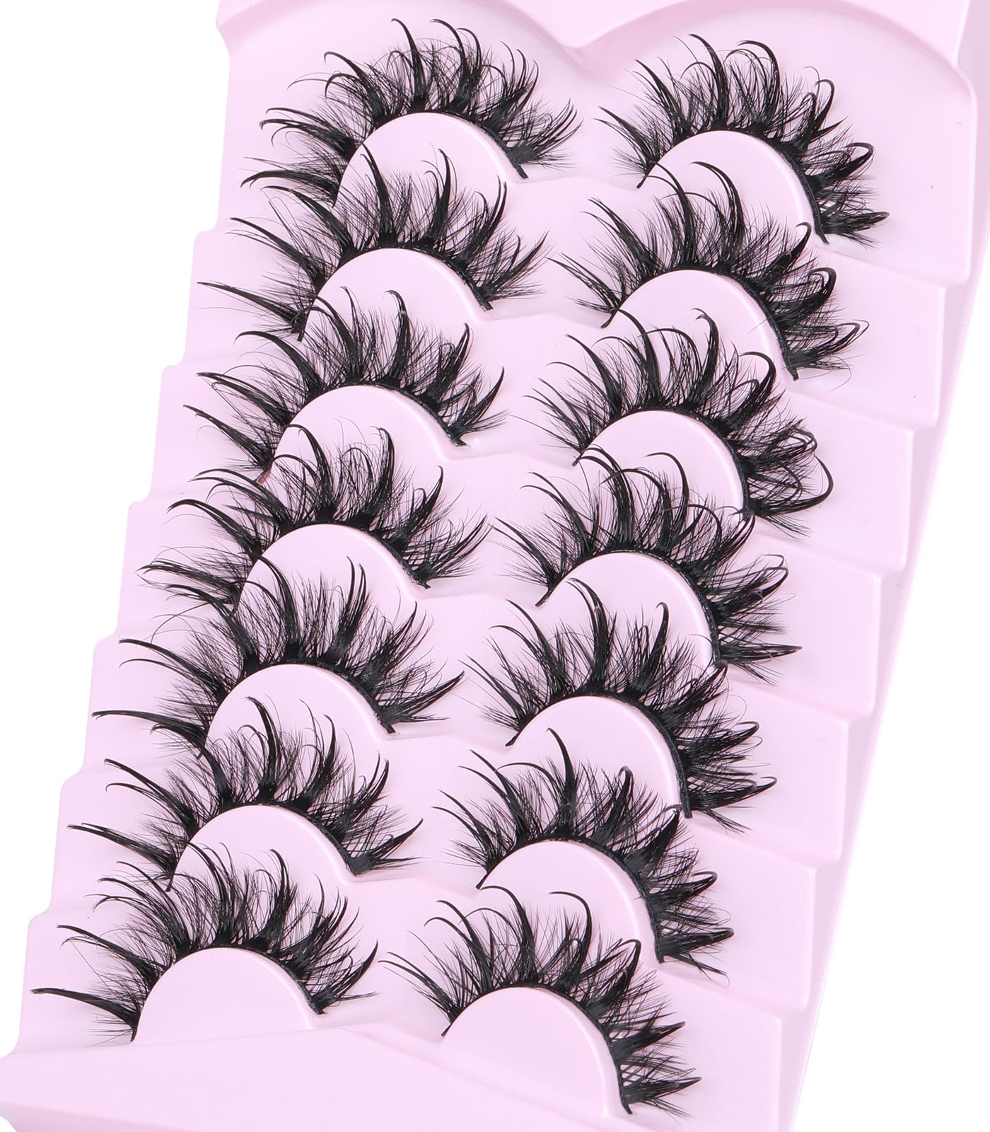 Yawamica faux mink fiber lashes close-up with soft, natural flutter