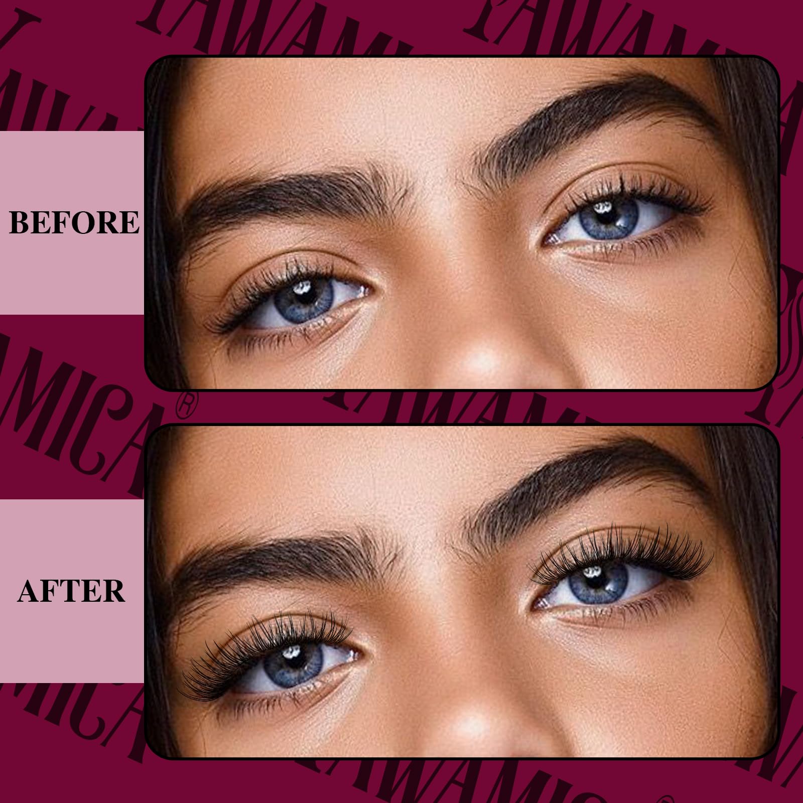 Yawamica natural-lash-look-at-home image illustrating subtler, everyday lash style.