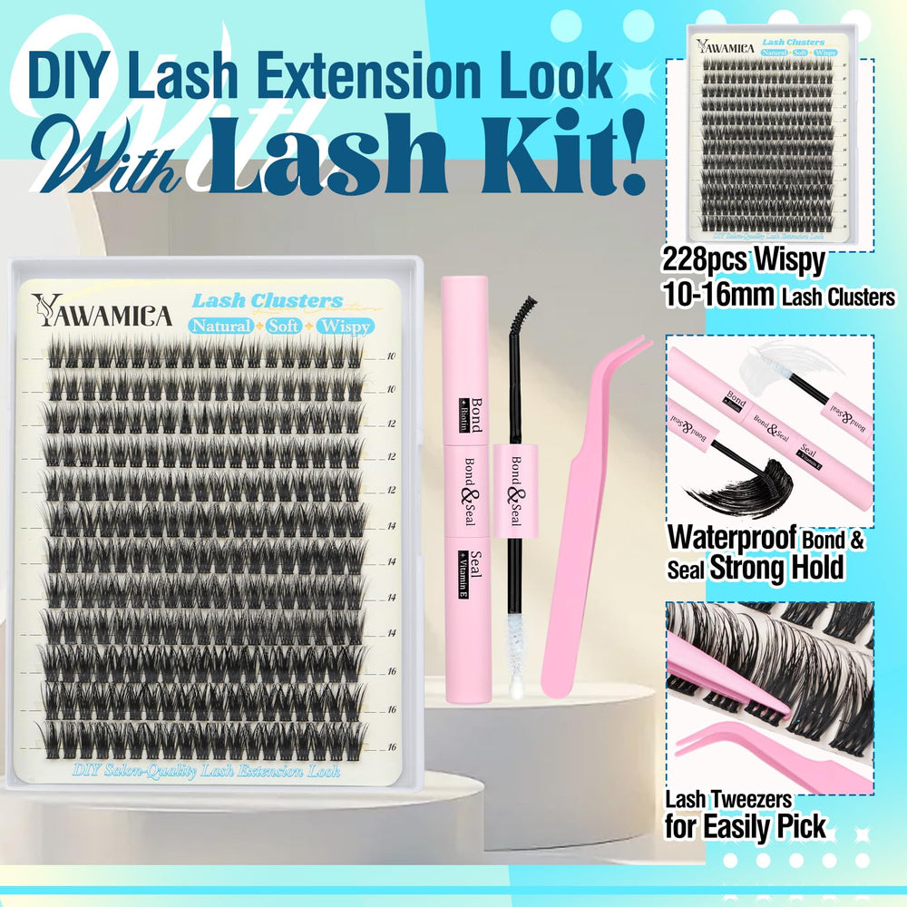 Yawamica soft lightweight clusters feel comfortable during wear and promote natural lash comfort.