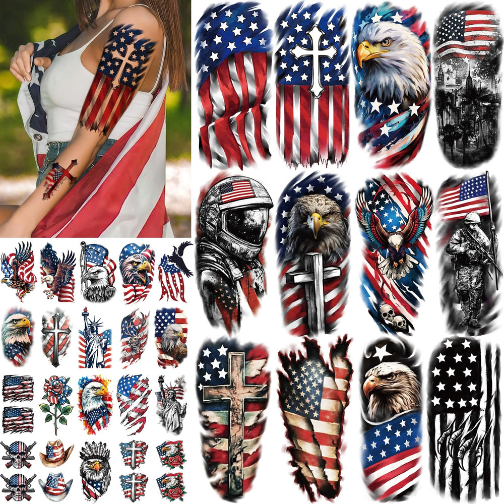 Yazhiji Independence Day tattoos 77-sheets pack offers versatile designs.