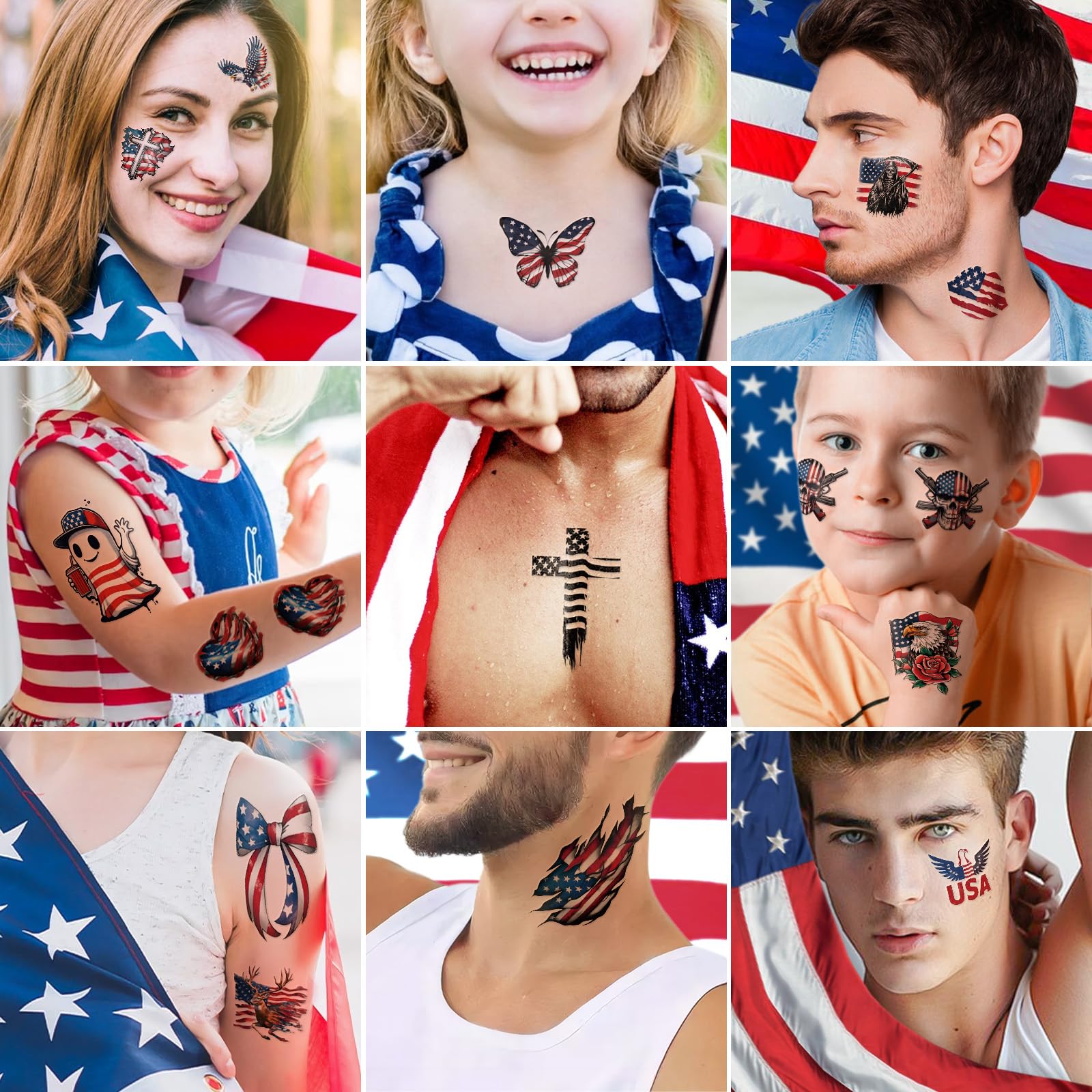 Yazhiji Independence Day tattoos decorative shapes inspire quick patriotic accents.