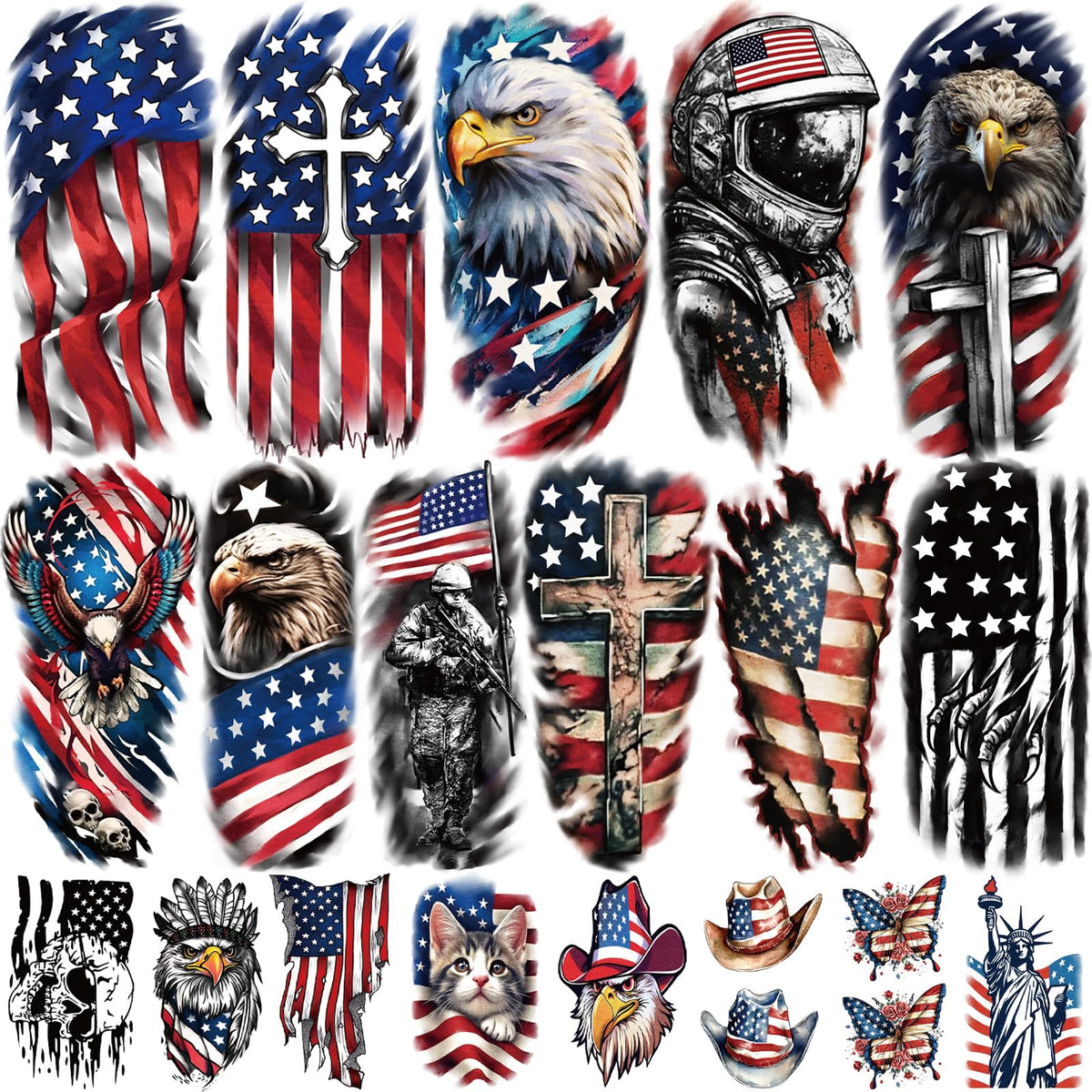 Yazhiji Independence Day tattoos fireworks design for festive Fourth of July styling.