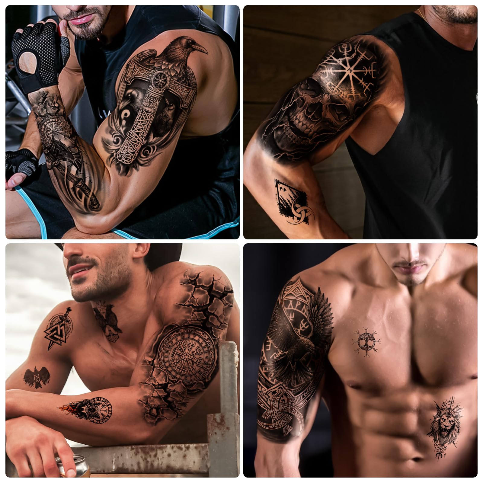 Yazhiji Mjolnir tattoo design pairs with armor or festival outfits