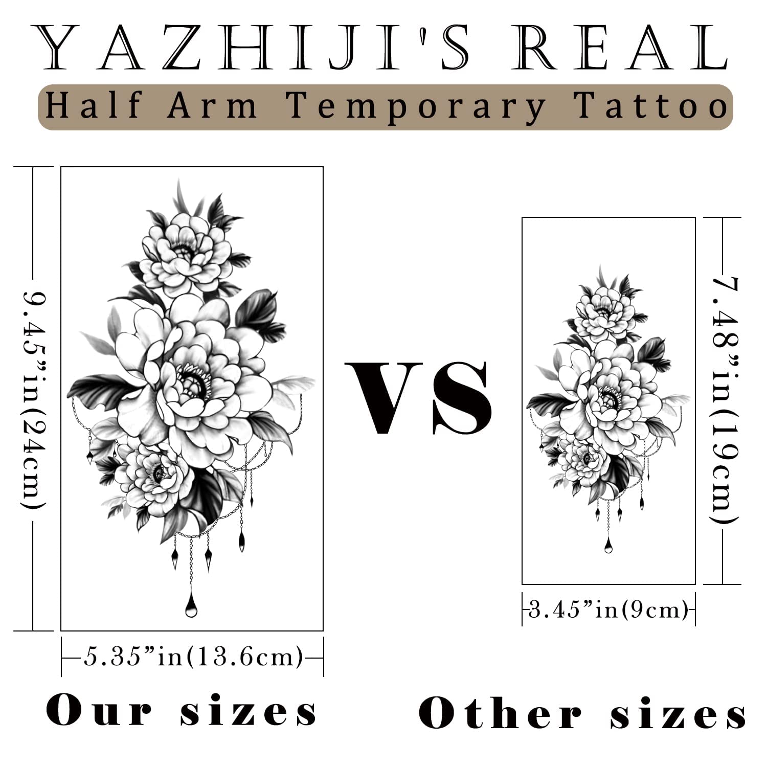 Yazhiji wrist layout demonstrates large coverage and vibrant color on skin.
