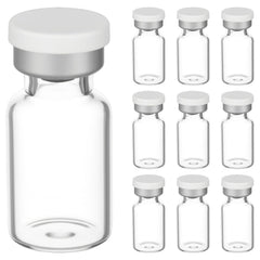YBEATY 10-pack 2ml sample vials, clear glass for visible contents and compact storage.
