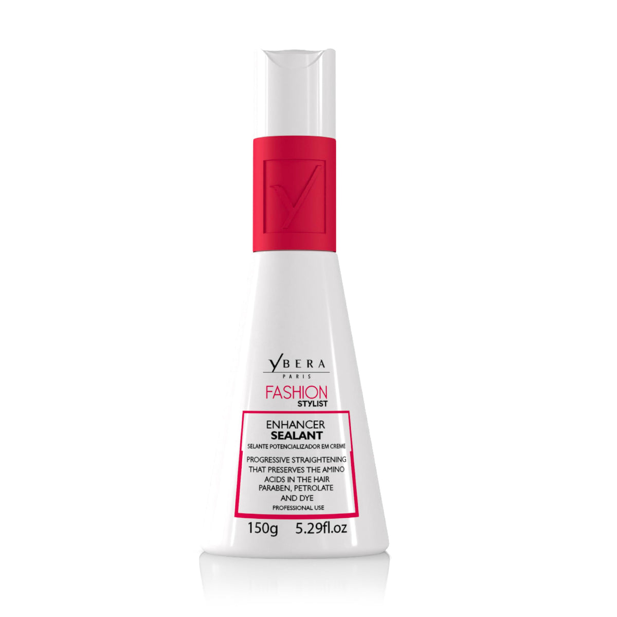 YBERA PARIS Fashion Stylist Cream bottle showcases professional keratin treatment for smooth, lasting shine.