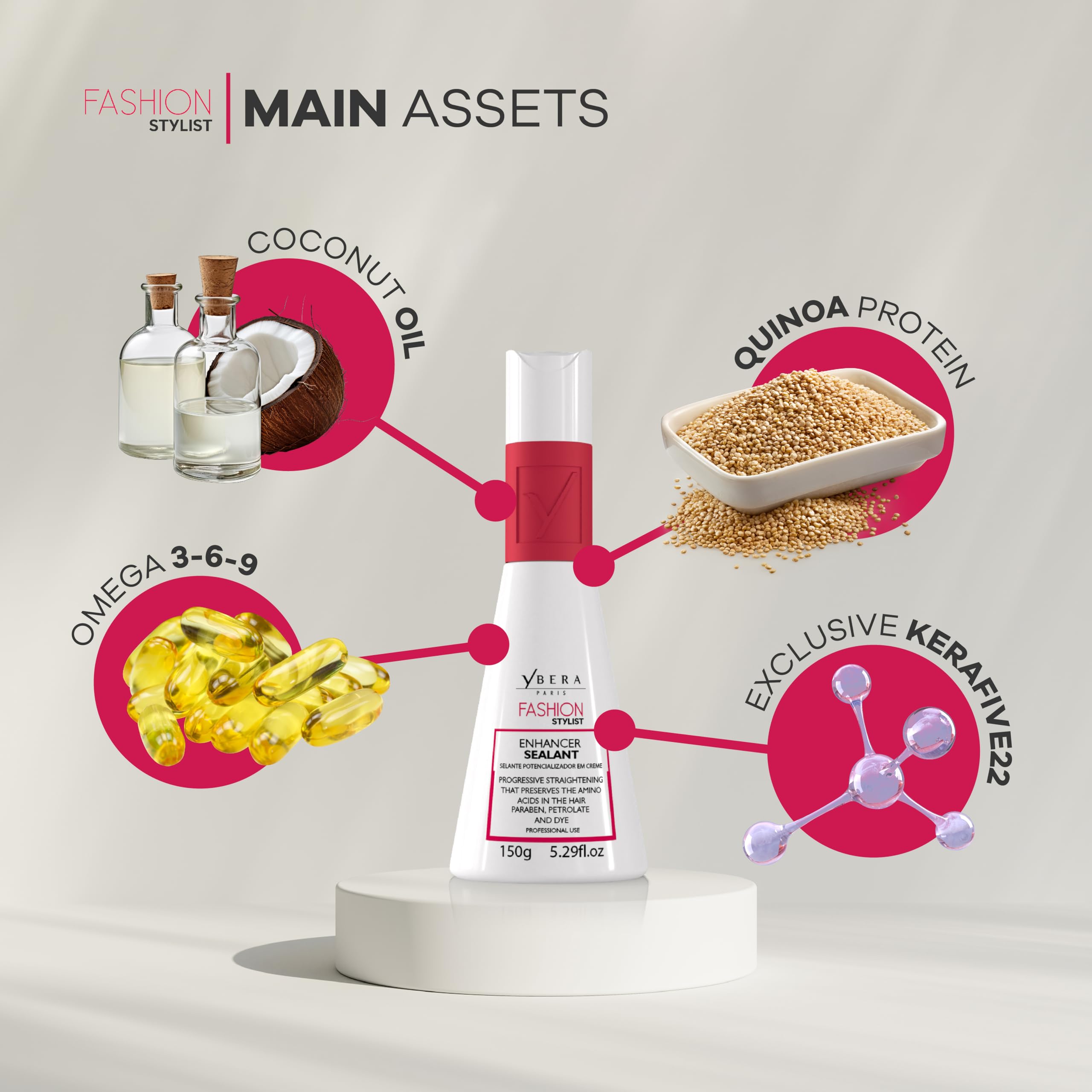 YBERA PARIS keratin treatment application demonstrates fast one-step process for frizz reduction.