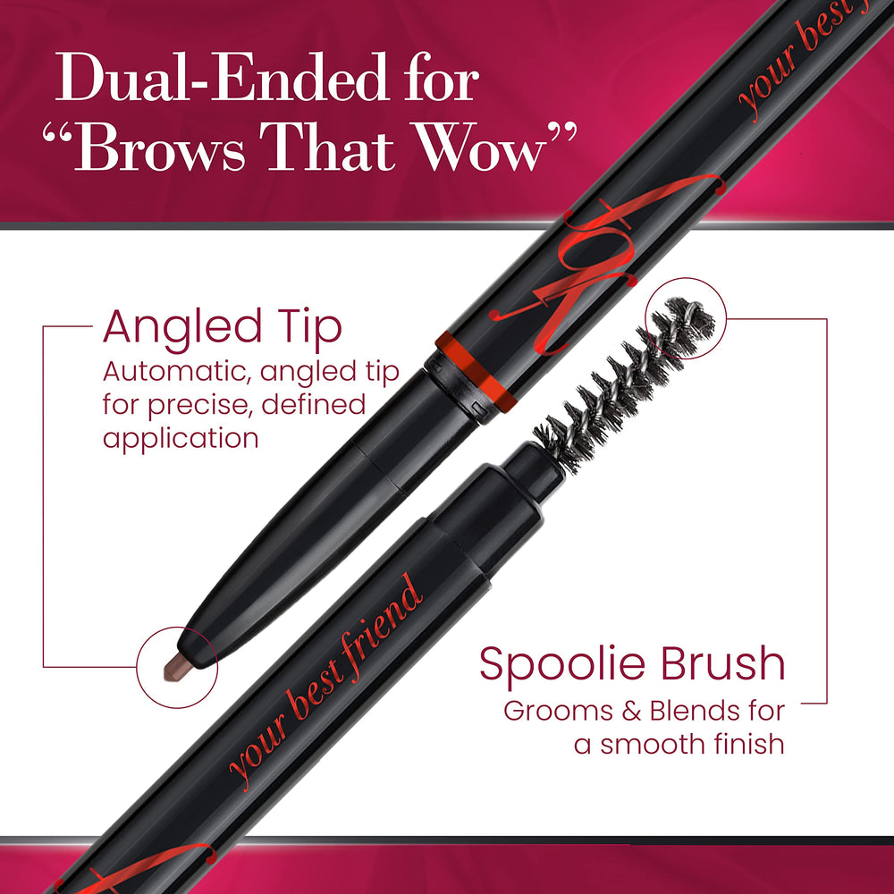 ybf Beauty Eyebrow Pencil 22-shades-in-one palette close-up highlights color-matching versatility.