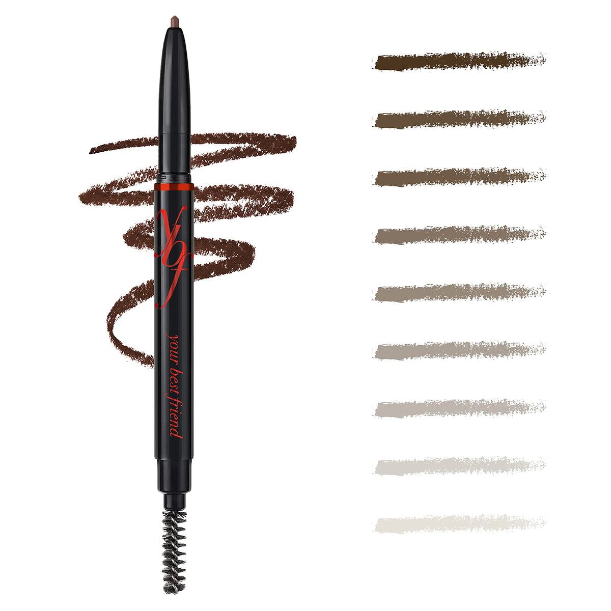 ybf Beauty Eyebrow Pencil universal-taupe twist-up close-up shows effortless natural shaping.