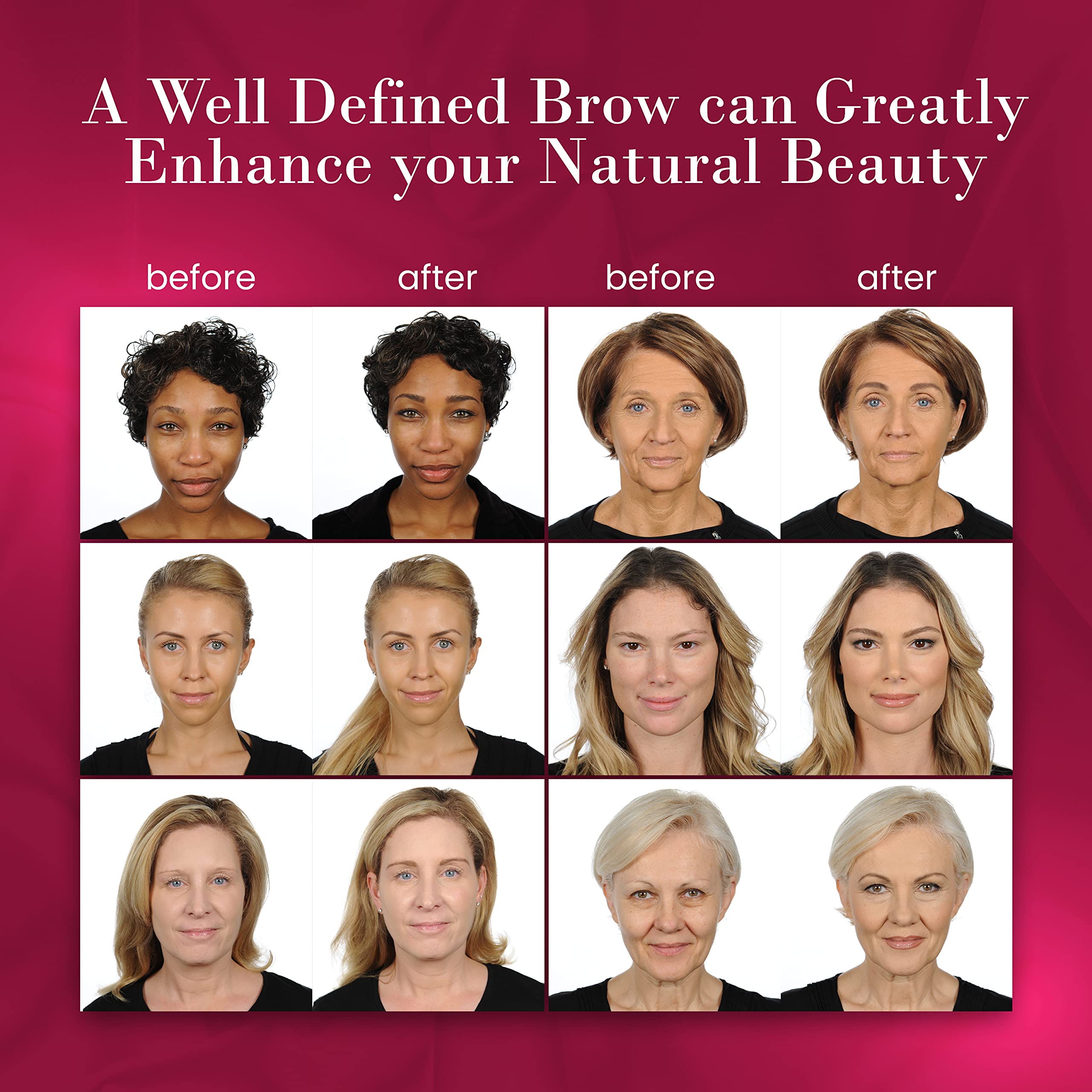 YBF Beauty Eyebrow Pencil application shows feathery strokes for quick, defined brows.