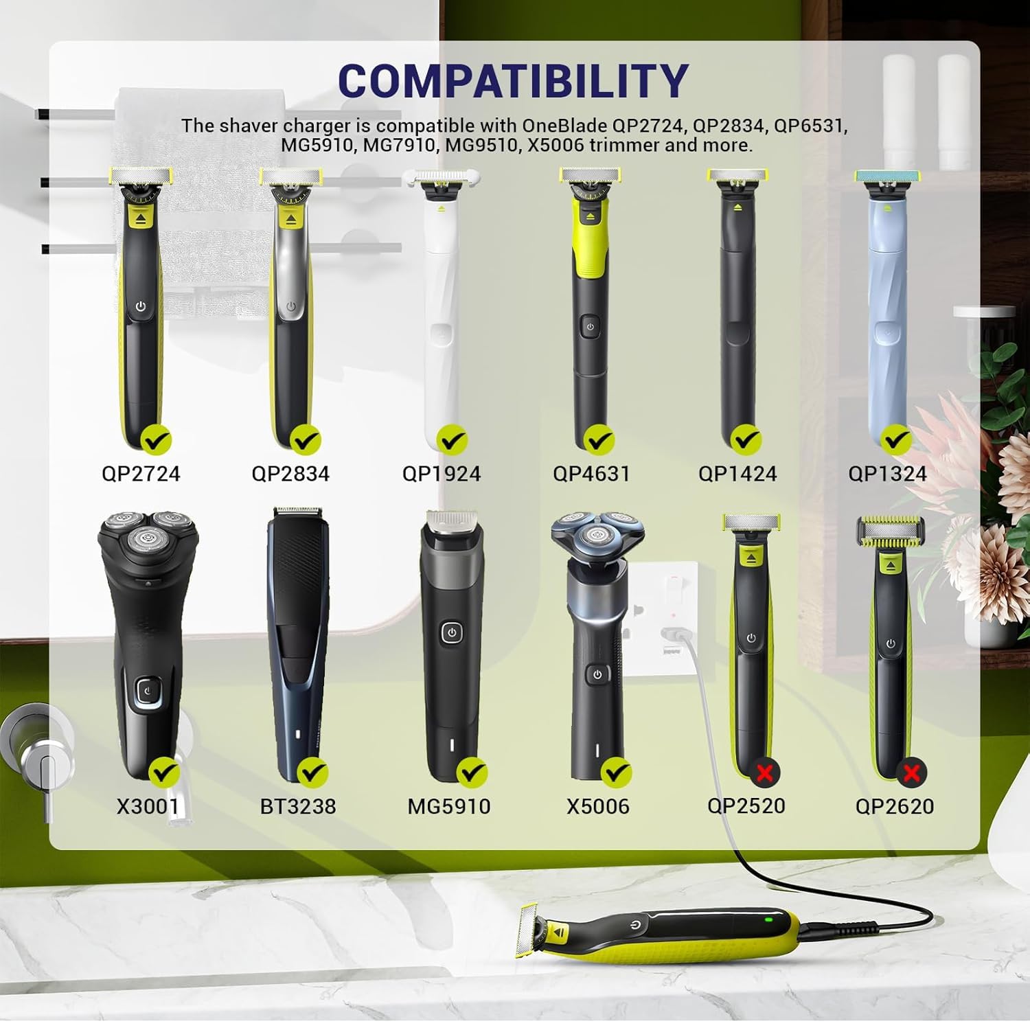 YBQZJSLY 5-foot cable for flexible placement during grooming