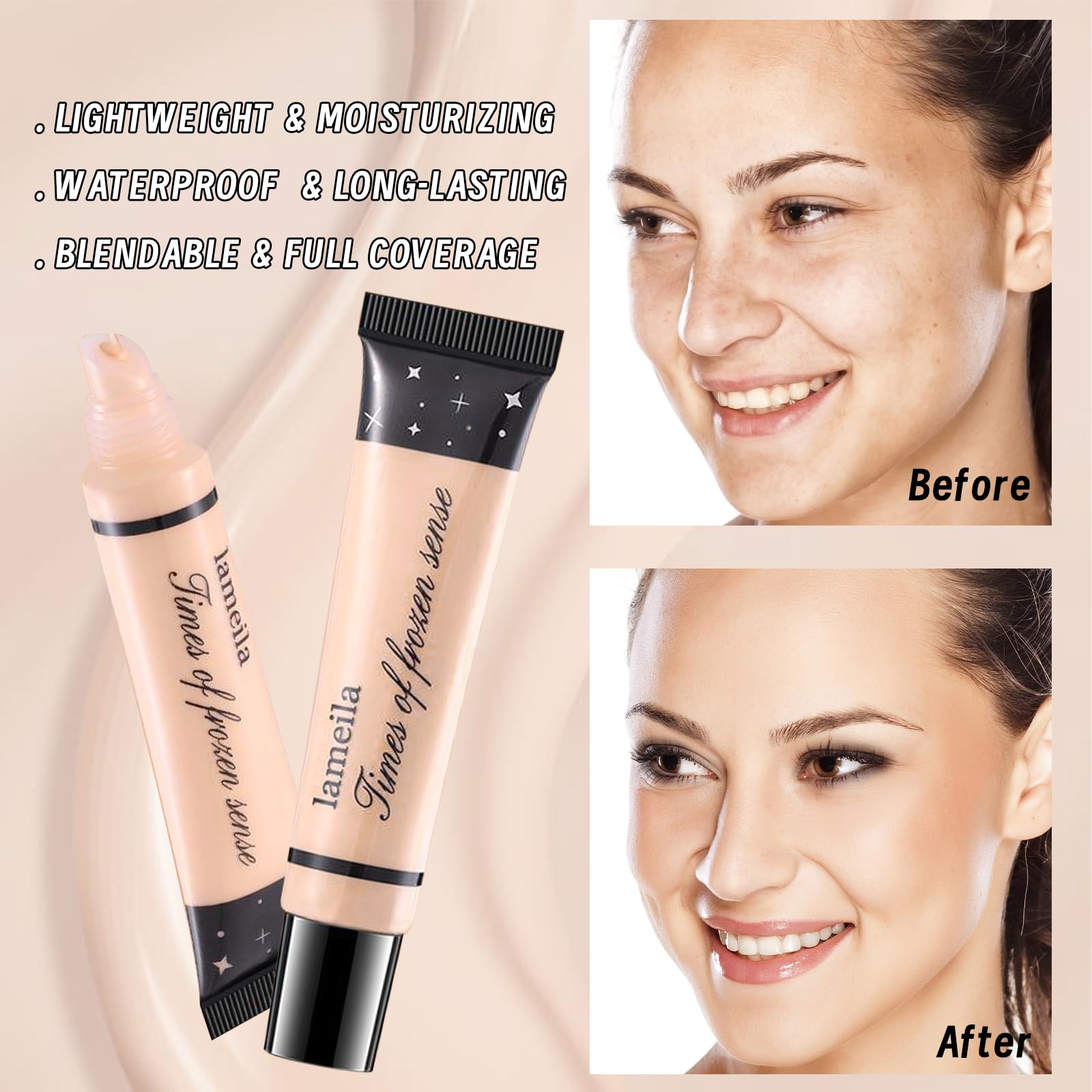 YBUETE counter stick highlighter dual-ended closeup demonstrates precise contour and glow.