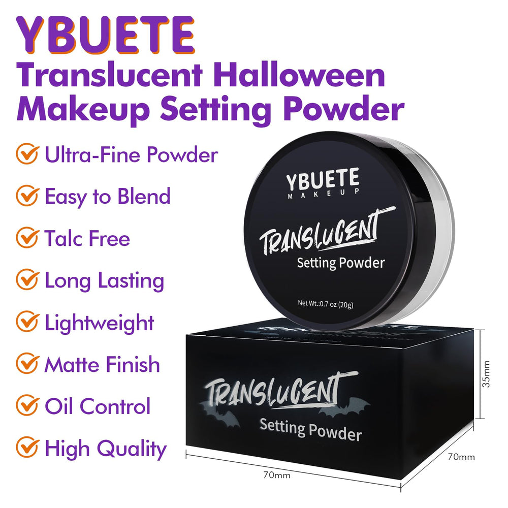 YBUETE powder on eyelids or lips for matte finish and set makeup.