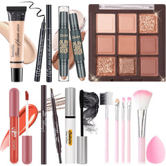 YBUETE makeup set kit presentation shows complete starter kit for effortless daily makeup.