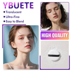 YBUETE setting powder application with brush demonstrating breathable, light coverage.
