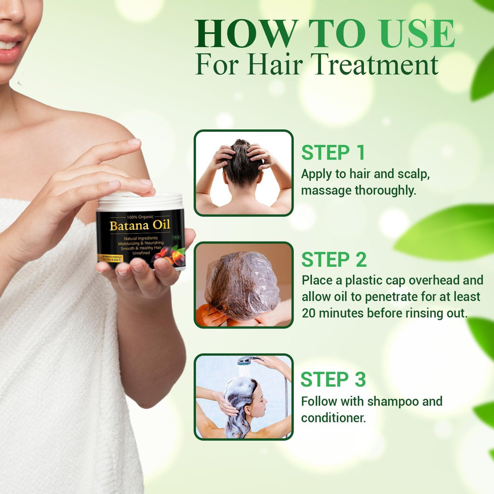 YBW Raw Batana Oil bottle closeup shows pure formula for scalp hydration.
