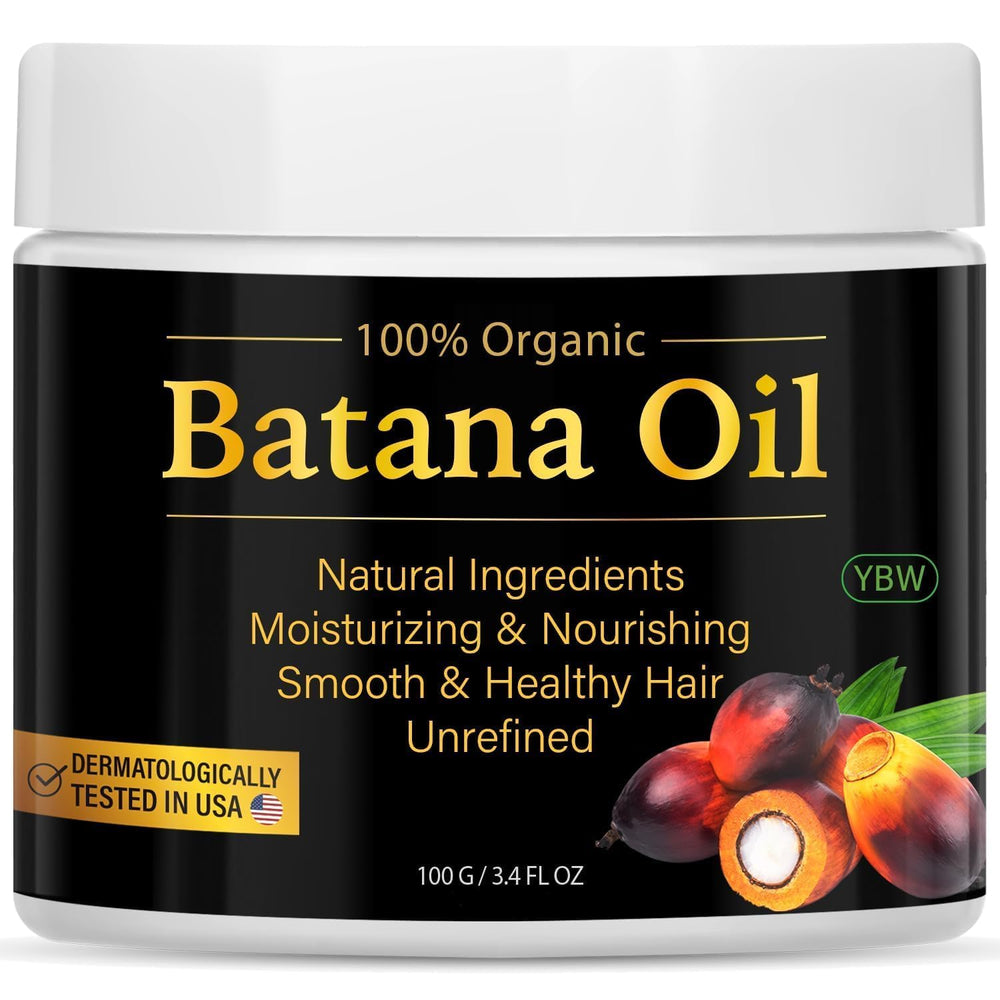 YBW Raw Batana Oil packaging communicates eco-friendly ingredients.