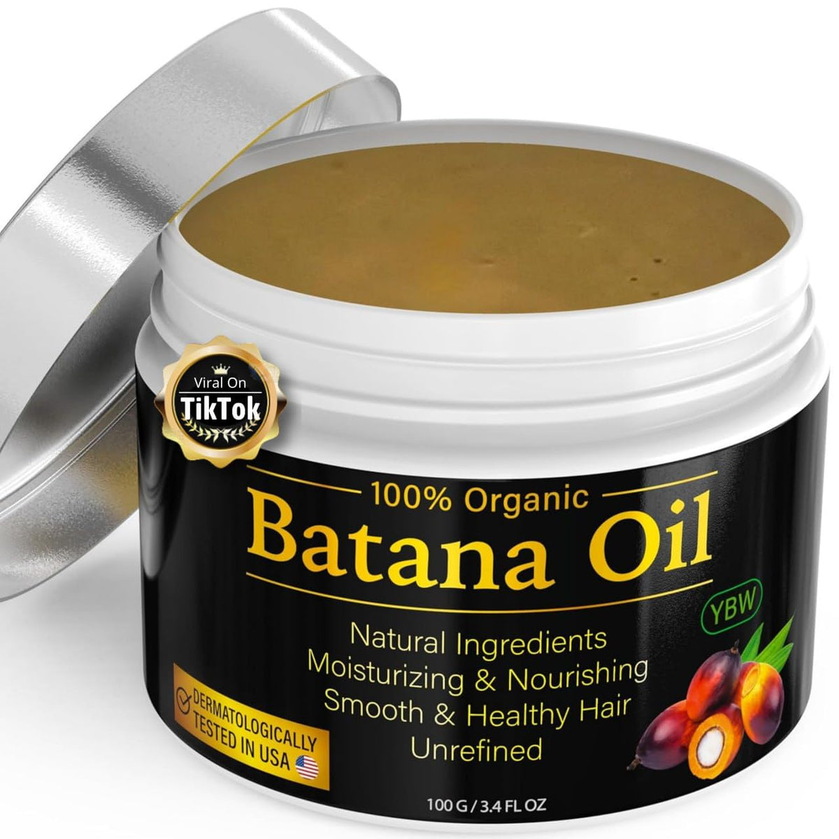 YBW Raw Batana Oil pour for easy pre-wash nourishment.