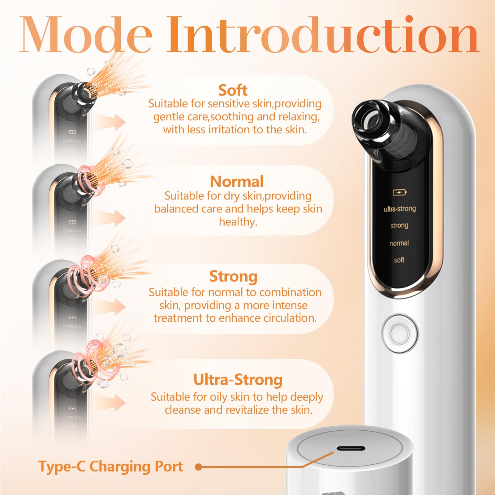 Yccu Blackhead Remover Vacuum suction-heads versatile for nose cheeks and forehead