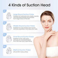 Yccu blackhead remover vacuum suction heads show versatile tools for different facial areas.