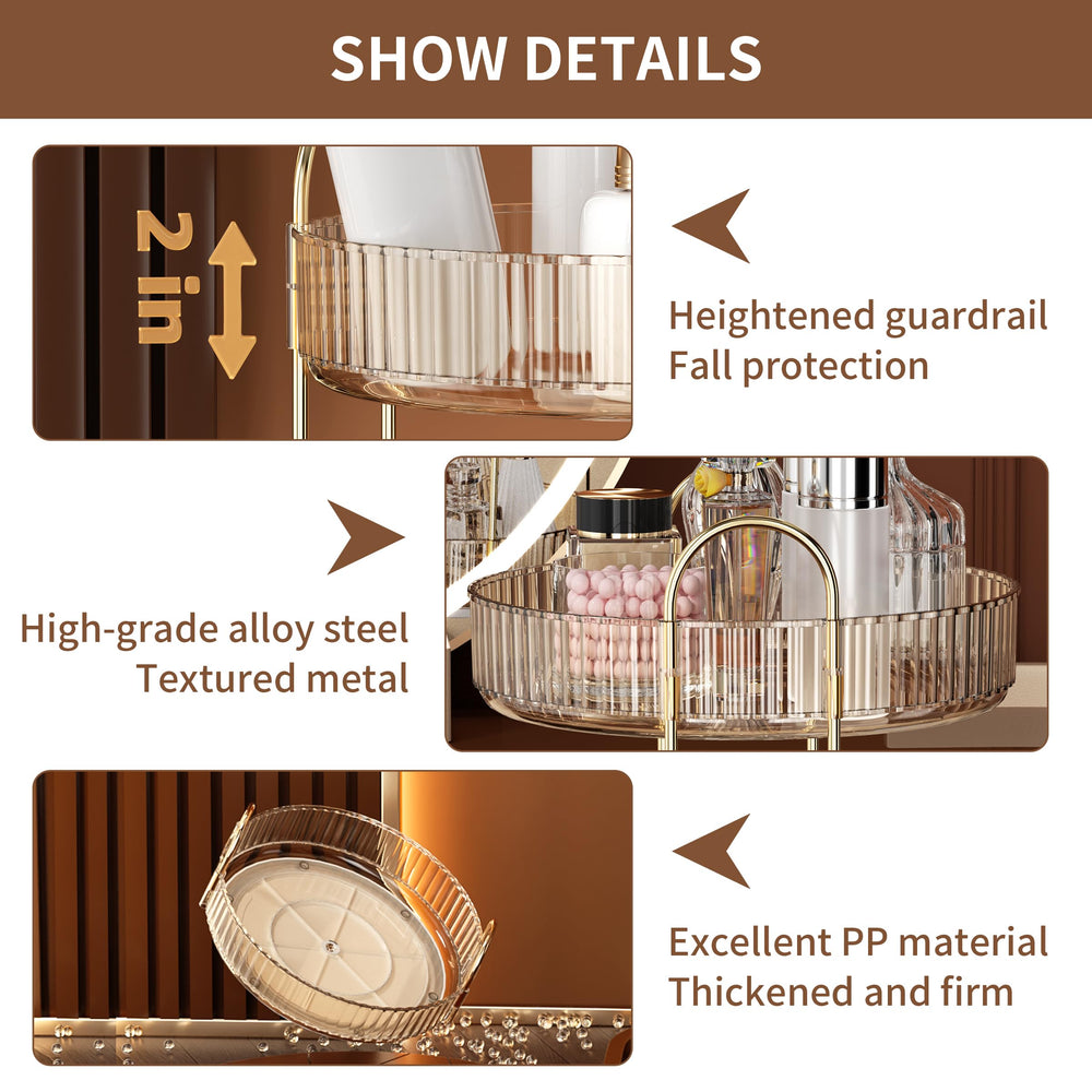 YCIA&DONE amber gold checkered tray detail emphasizes luxury texture and sturdy build