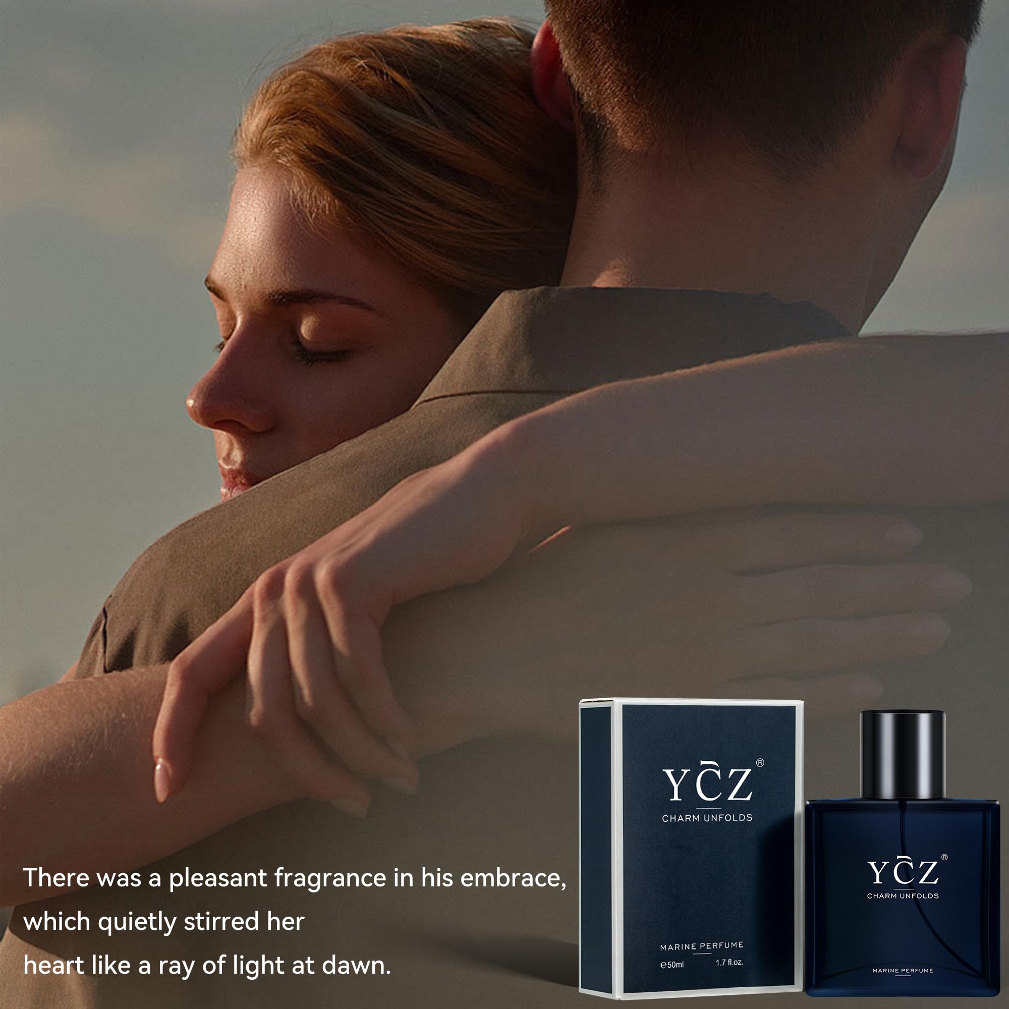 Ycz Charm marine bottle closeup highlights navy finish and elegant design.