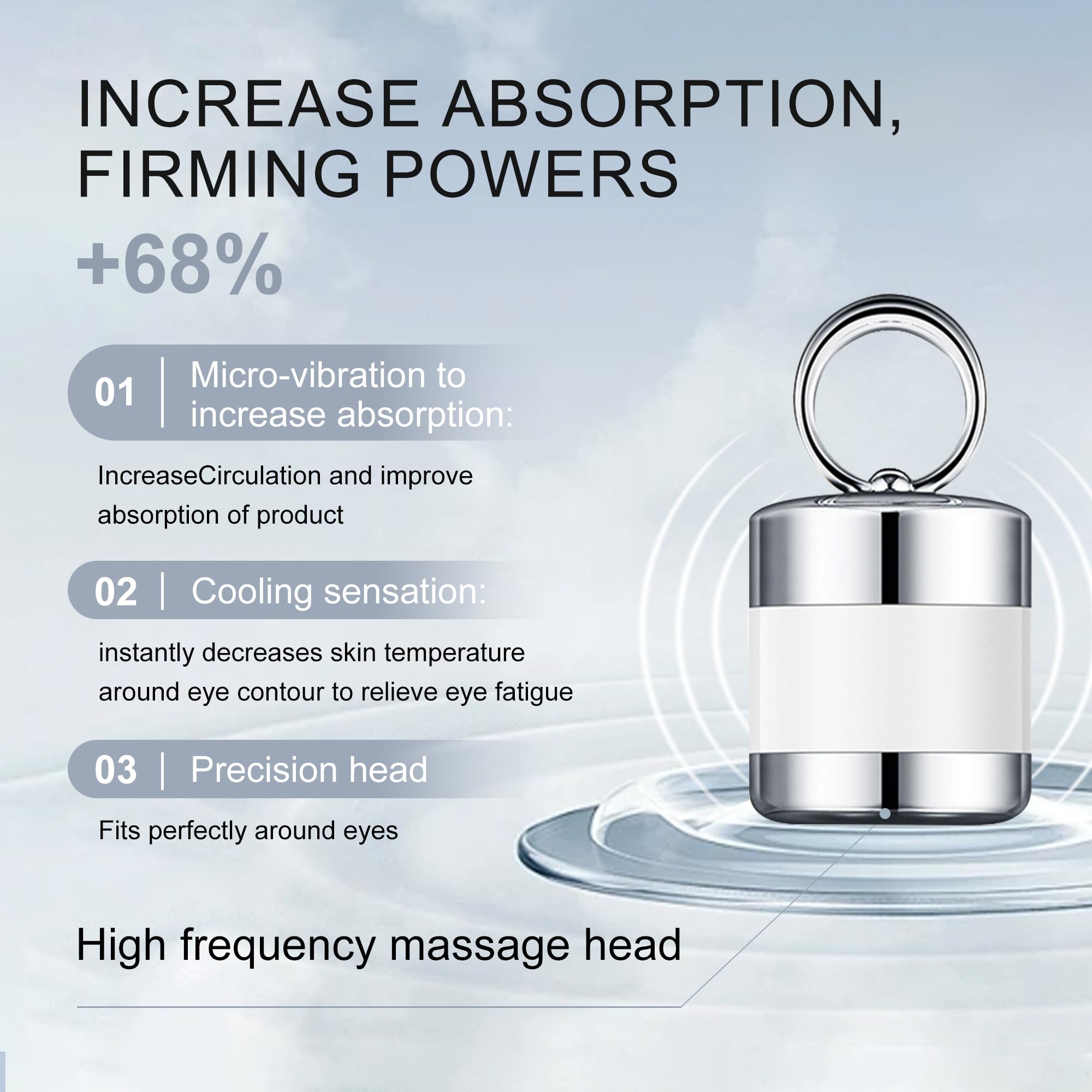 Ycz closeup dot application eye area highlights quick absorption
