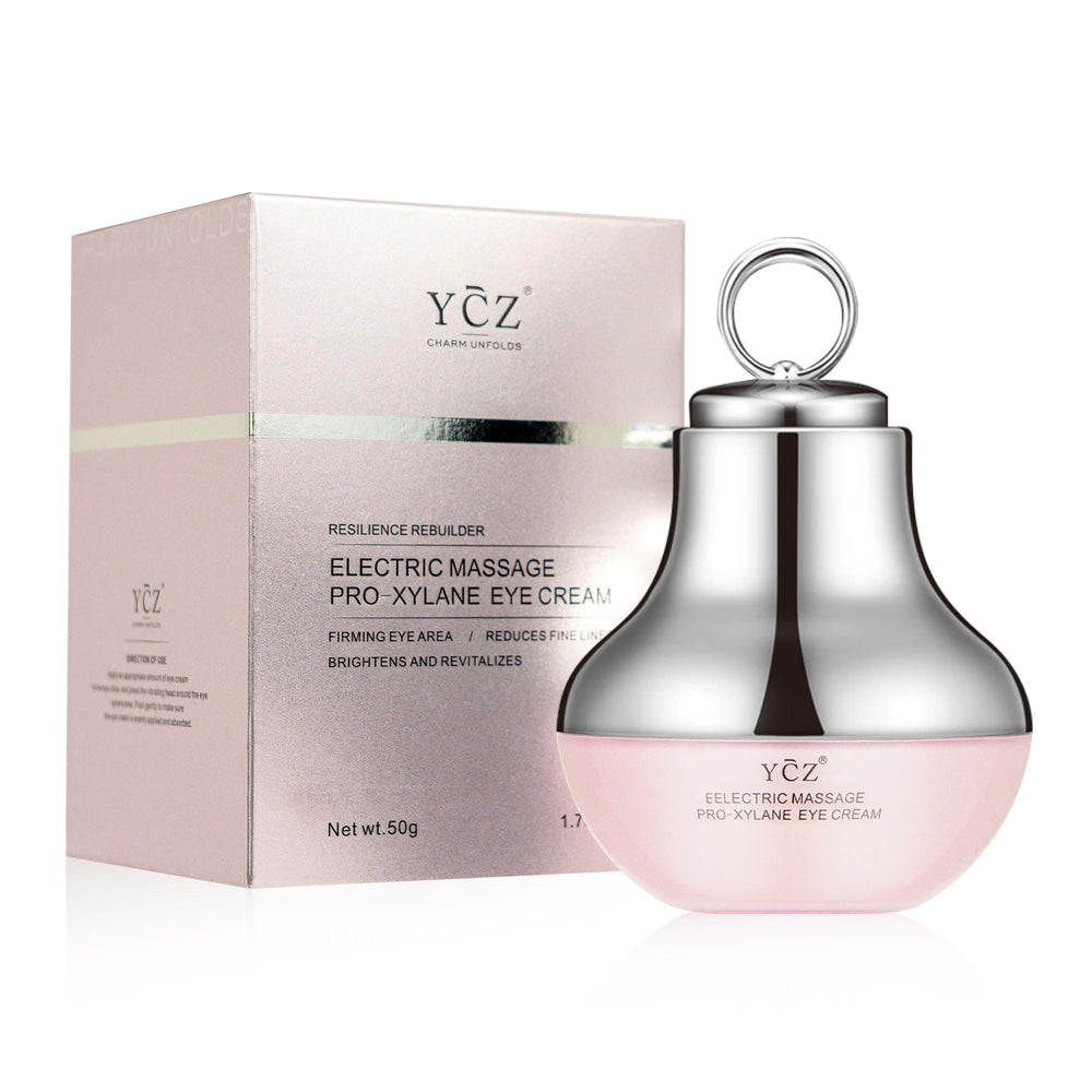 Ycz electric massage eye cream bottle shows premium anti-wrinkle care