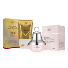 Ycz Neck-Eye Care bottle closeup highlighting premium formula for smoother skin.